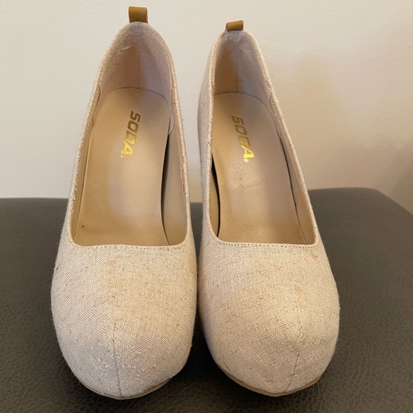 💙 Beautiful linen wedges with leather accent 💙 - Picture 6 of 6